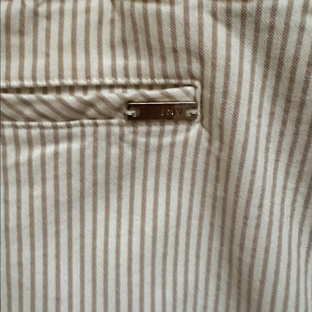 Women's Striped Cream Shorts - Picture 2 of 6